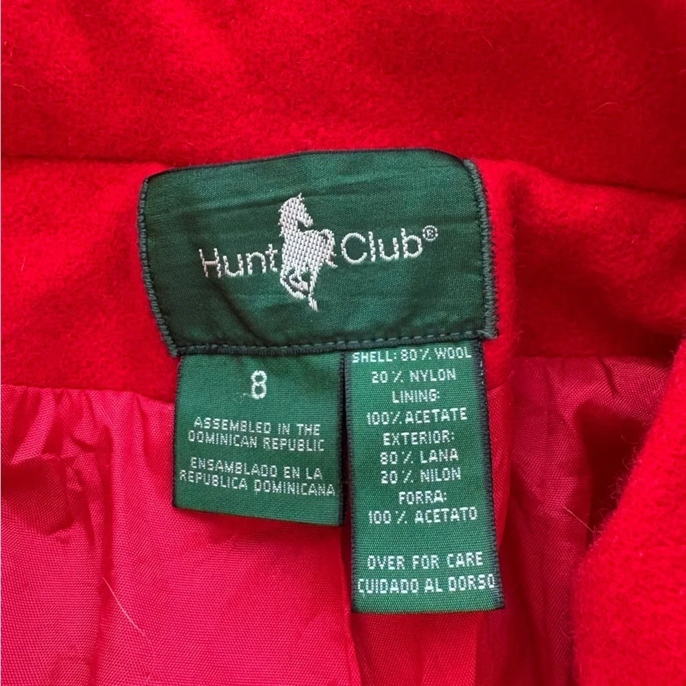 Vintage Hunt Club Wool Hooded Jacket Red Size 8